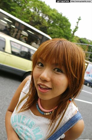 Marvelous asian woman Sayaka Uchida walking city