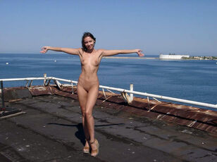 Sevastopol public bareness with nice young lady