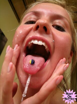 Blue-eyed honey with a tongue piercing Bella gives Point..