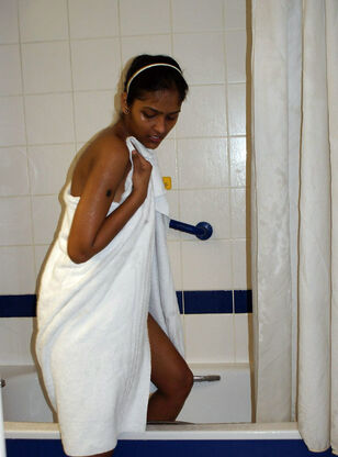 Stellar black college girl naked in the douche and her..