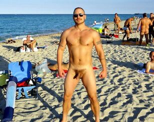 Naked fellows images from nudist beach